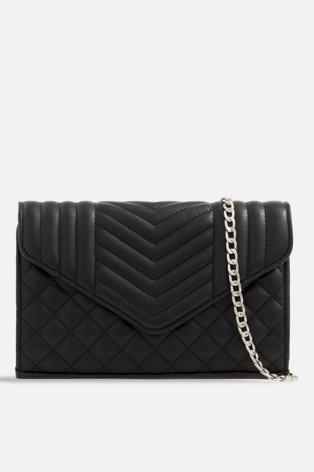 TOPSHOP - QUILTED SOFT FAUX LEATHER CLUTCH